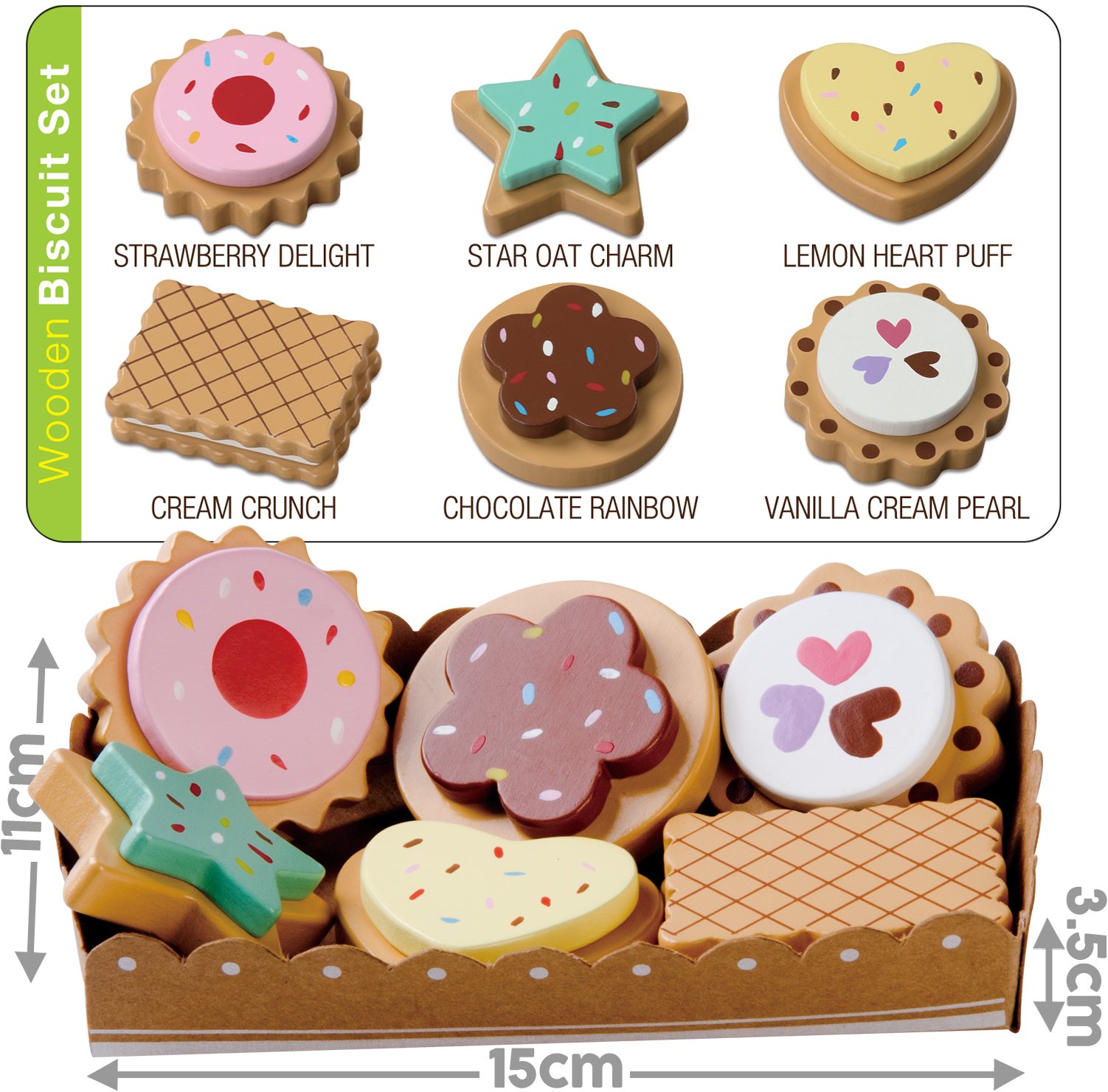wooden toy biscuits