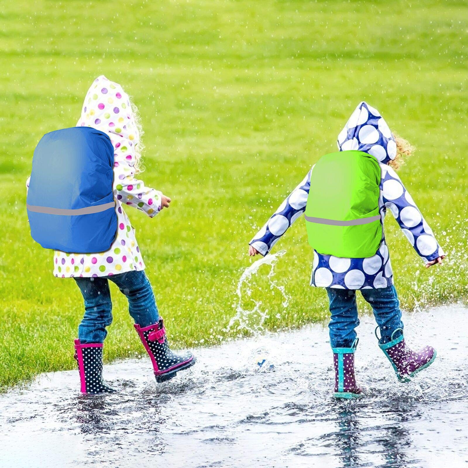 TAZEMAT 3 Pack Backpack Rain Cover Rucksack Waterproof Cover with Reflective Strip Hiking Riding Traveling Camping Rainproof Bag Covers Protector for Outdoor Activities(18-55L)