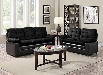 Amazon Com Gtu Furniture 2 Tone Microfiber Sofa Loveseat Set 5