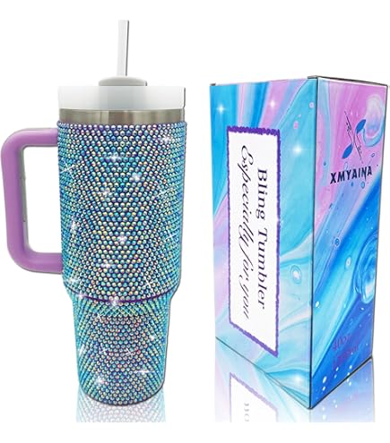 Light Pink Bling Tumbler - 30oz Sparkly Stainless Steel Cup With Handle & Straw - View #13