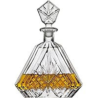 Whiskey Decanter for Liquor Scotch Bourbon or Wine, Irish cut Triangular - 750ml