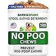 BARK&SPARK NO Poo Treats - Prevent Dog Poop Eating - Coprophagia Treatment - Stool Eating Deterrent - Probiotics & Enzymes - Digestive Health + Breath Aid - 120 Soft Chews - USA Made - Bacon Flavored
