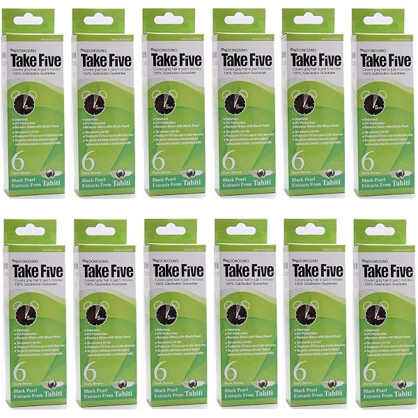 Dongsung Take 5 Haarfarbe Nr. 4 Natural Brown – 3 Packungen, Graue Haare In 5 Minuten Abdecken, Mit UV-Schutz
