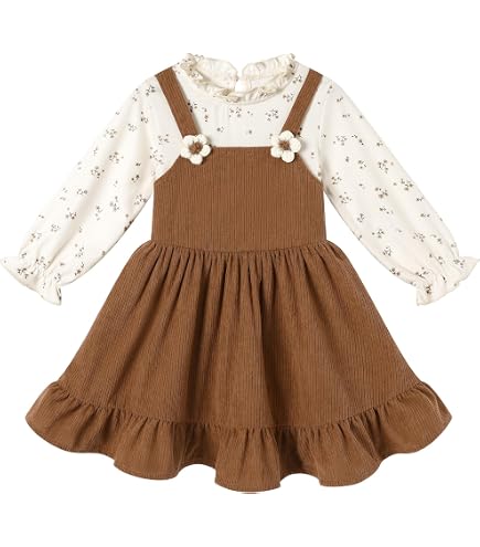 brown dress 5t Toddler Baby Girl Fall Outfit Long Sleeve Stripe T-Shirt and Strap Overall with One Pocket Clothes Sets (Brown, 6-12 Months): Clothing, Shoes & Jewelry this pullover BNWT Brandy Melville Blue epos:brand:THE 8TH SIGN Color:BLACK/WHITE DOT simple brown dress girls
