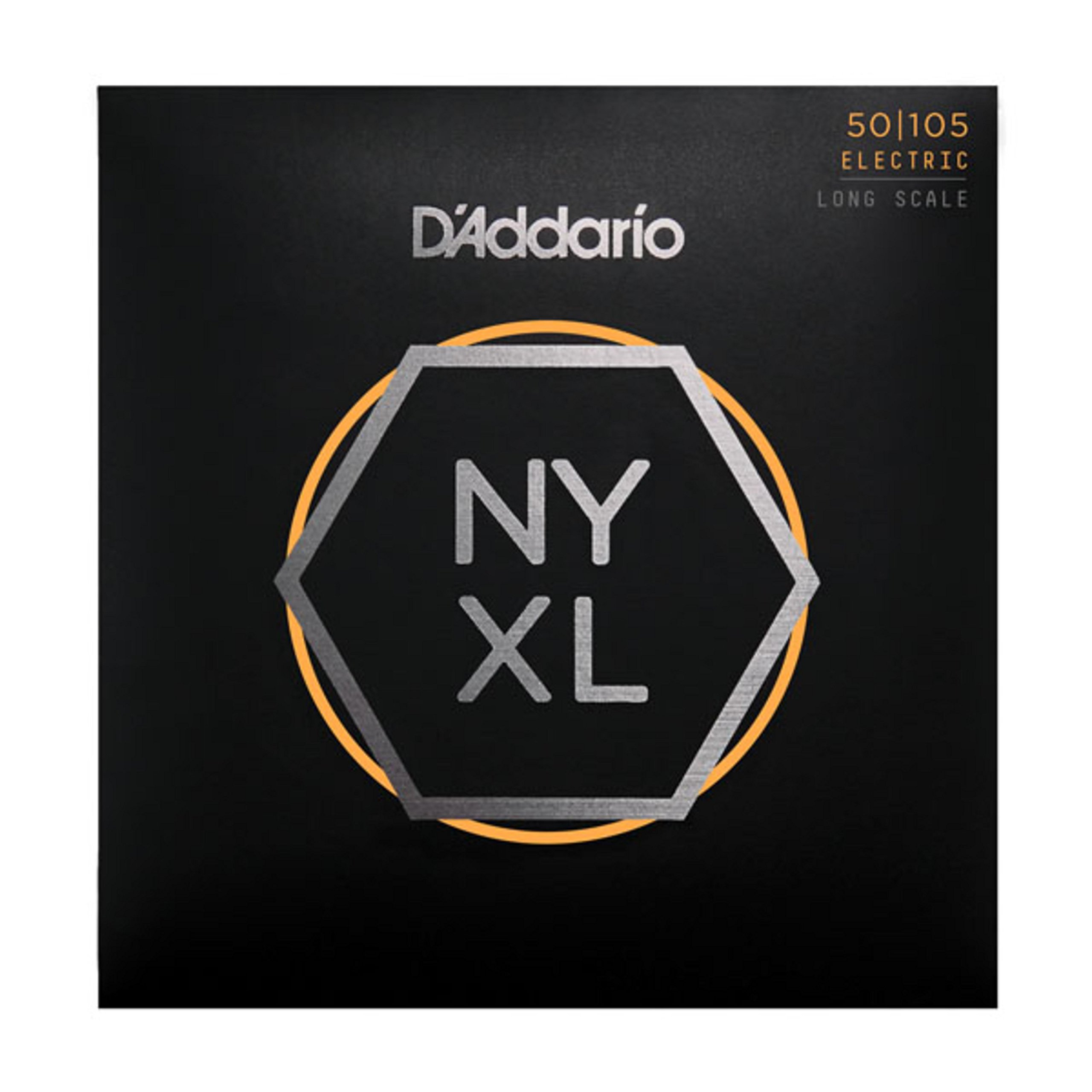 D'Addario Bass Guitar Strings - NYXL Bass Strings - NYXL50105 - Unrivaled Strength, Tuning Stability, Enhanced Response - For 4 String Bass Guitars - 50-105 Medium, Long Scale
