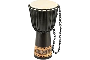 Meinl Percussion Djembe Hand Drum Circle Instrument, Carved Mahogany Headliner Series — NOT Made in China — African Mali Weave Ropes, 2-Year Warranty, Congo, Large (HDJ1-L)