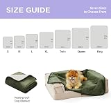LE SURE Waterproof Dog Blanket 100x80cm Fleece Bed Throw Olive Green view 4