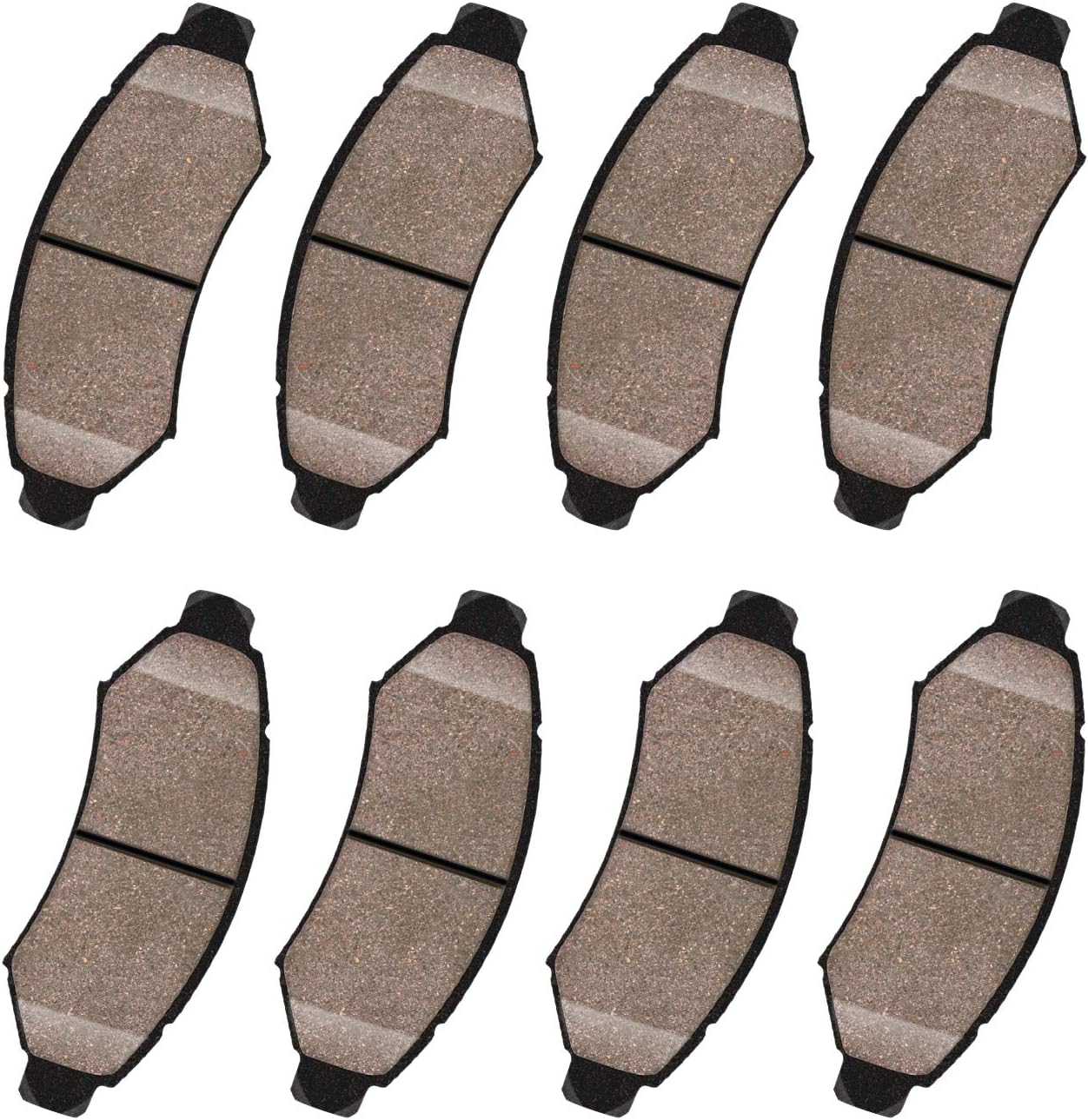 FREZO Front & Rear Ceramic Brake Pads Set of 8 for Chevy Silverado Sierra Escalade FRECD1363+RXCD1707