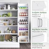 Jehiatek 47” Kitchen Pantry Cabinet with Adjustable Shelves - White Storage view 8