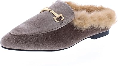 fur mule loafers