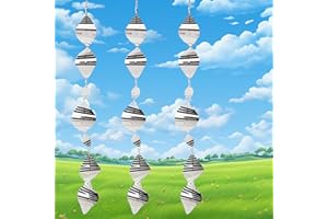 HPC DEC R OUR HAPPY PLACE HPC Decor 9 Metal Bird Scare Discs Set-Highly Reflective Bird Reflectors-Wind Spinners for Outdoor Garden Decor,Bird Devices Deterrent to Scare Birds Away from Yard,Patio,Farm.Wind Sculpture Gifts.