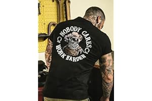 Men Graphic T-Shirt, Printed Short Sleeve Tee, Casual Cotton Top XS-XXL