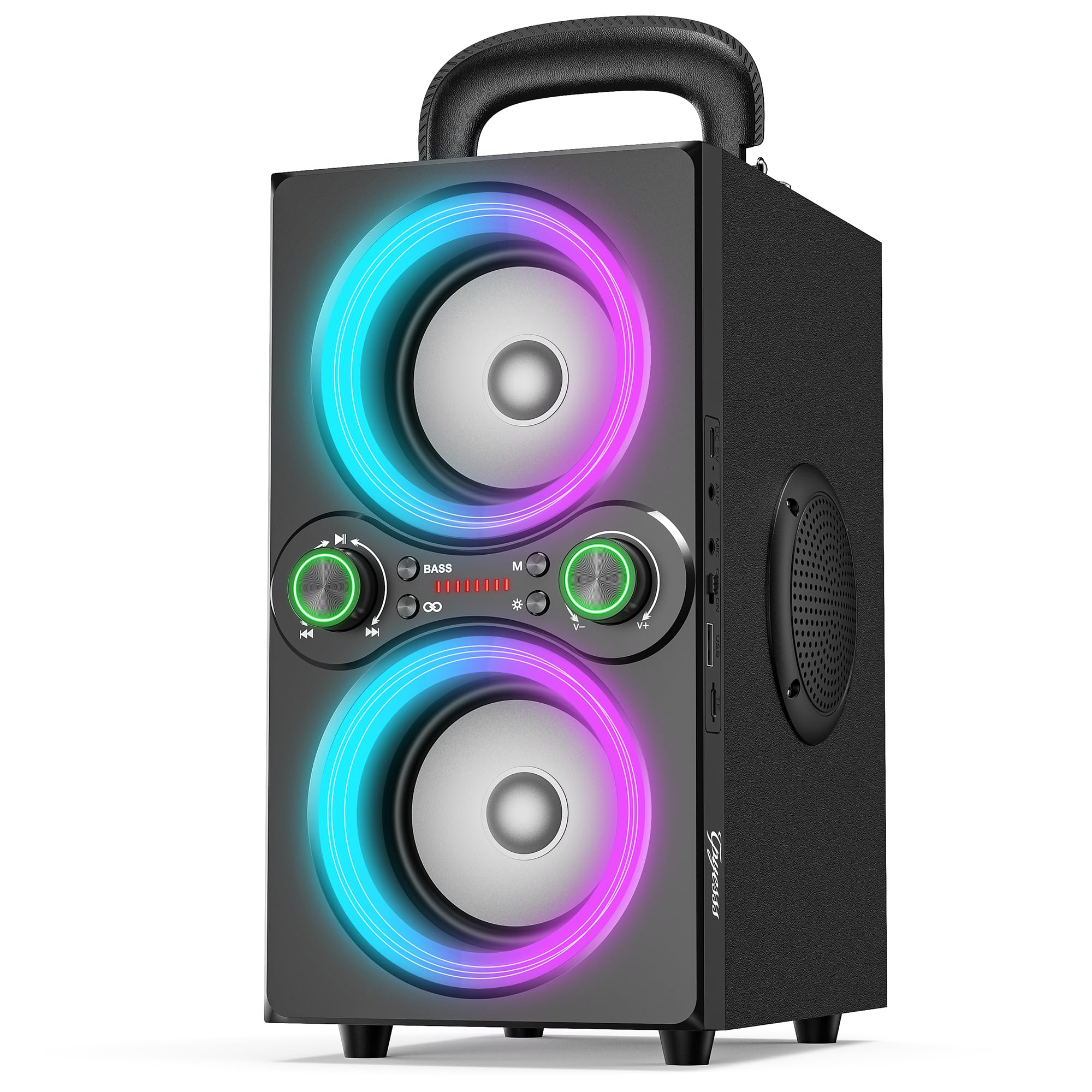 Photo 1 of TPyesss Bluetooth Speakers, 80W(Peak) Wireless TWS Portable Bluetooth Speaker, Beat-Driven Lights, 100dB Loud Stereo Speaker with BassUp, Speakers with Subwoofer for Outdoor, Party, Camping