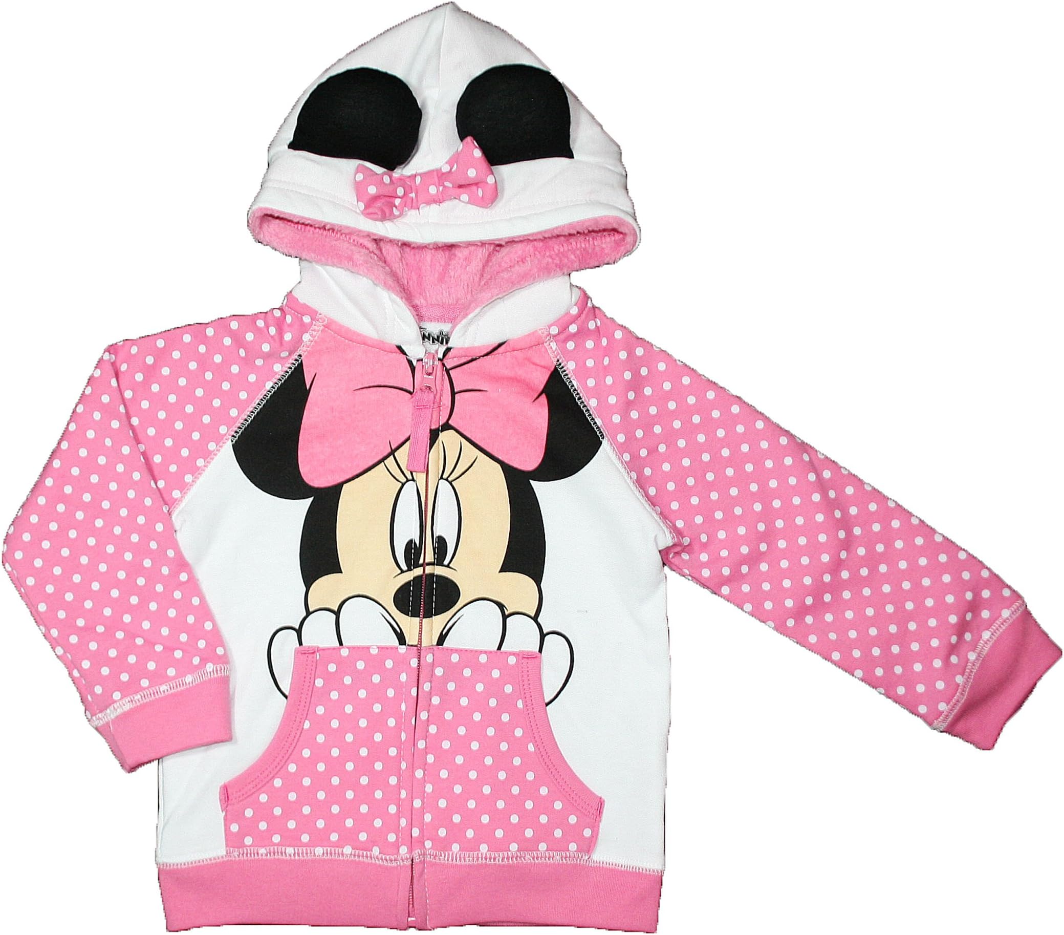 Disney Minnie Mouse Little Girls Toddler Zip up Costume Hoodie (3T)