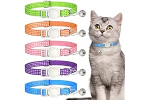 HOERAONR 5 Pack Reflective-Breakaway Cat Collars with Bells,Adjustable Small Cat Collar,Ideal for Girl Cats Male Cats Kittens Puppies,Pet Supplies Stuff Accessories 7.9" - 13" (5 Bright Colors)