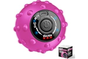 Vulken 4 Speed High Intensity Vibrating Massage Ball with USB Charging for Muscle and Deep Tissue, Plantar Fasciitis Pain Relief, Myofascial Release and Trigger Point Treatment for Back