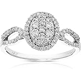 VIR JEWELS 1/2 cttw Lab Grown Diamond Engagement Ring in Sterling Silver