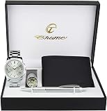 Coffret Cadeau Montre Homme Blanc- Lampe LED- Portefeuille -Stylo