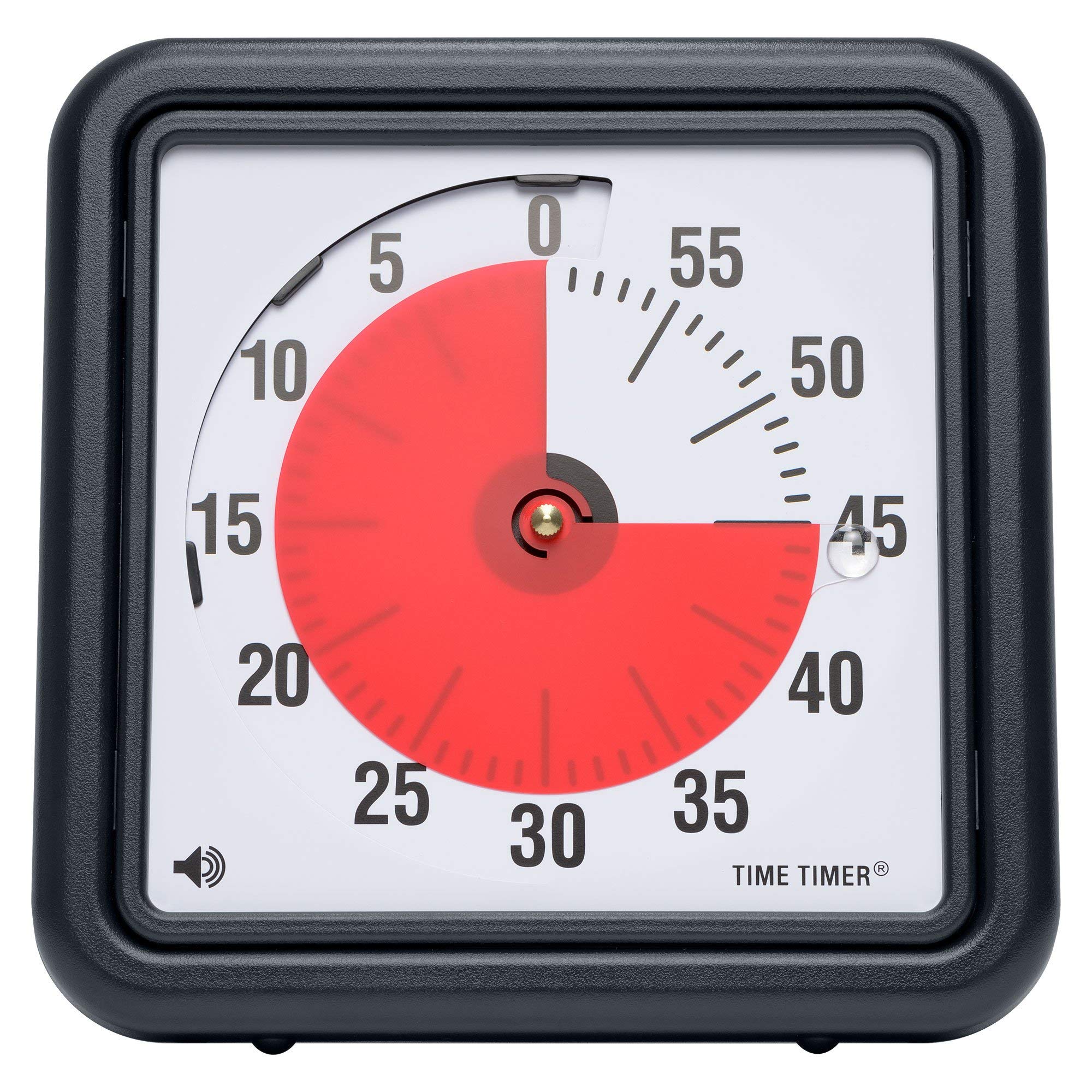 Time Timer Original Medium 20x20 cm; 60 Minute Visual Timer – Classroom or Meeting Countdown Clock for Kids and Adults (Black)