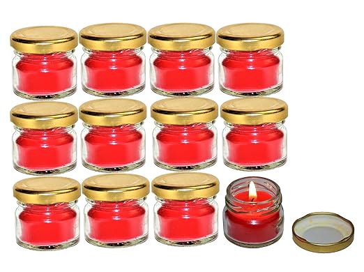 Pure Source India Scented Mini Jar Candle 30 Gram Each Set Of 12 Pcs Rose Fragrance