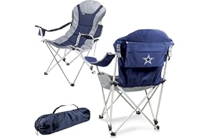 PICNIC TIME NFL Unisex-Adult NFL Reclining Camp Chair, Beach Chair for Adults, Sports Chair with Carry Bag