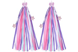 BOXOB Kids Bike Streamers, 10.82 Inch Bicycle Handlebar Ribbons Colorful Scooter Tassels Decorations for Handlebars Fun Bike 