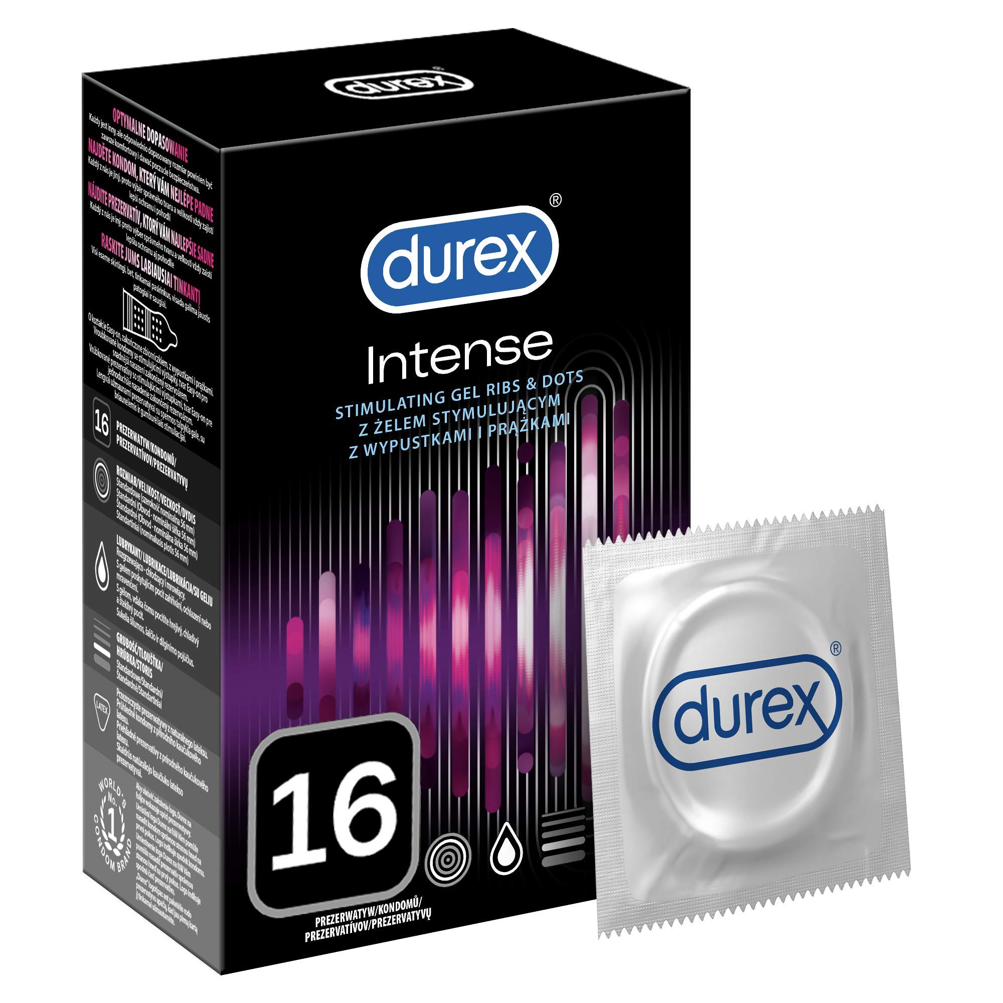 Durex Intense Condoms, Pack of 16