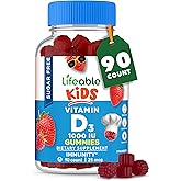 Lifeable Sugar Free Vitamin D for Kids 1000 IU – Great Tasting Natural Flavor Gummy Supplement – Gluten Free Vegetarian Chewable – for Strong and Healthy Bones, for Children, Teen, Toddler, 90 Gummies