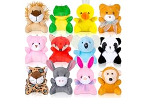 Sofier 12 Packs Mini Stuffed Animals Bulk Party Favors For Kids Treasure Box Toys Classroom Plush Toys Claw Machine Key Chains Carnival Prizes Small Valentine Halloween Christmas Gifts Stocking