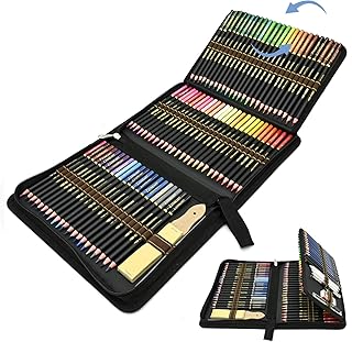 Buntstifte Zeichnen Bleistift Set, 96 Stück Art Set mit Aquarellstift, Graphitstift, Kohlestift zum Schreiben, Skizzieren und Zeichnen, Ideales Set für Künstler, Anfänger, Erwachsene und Kinder