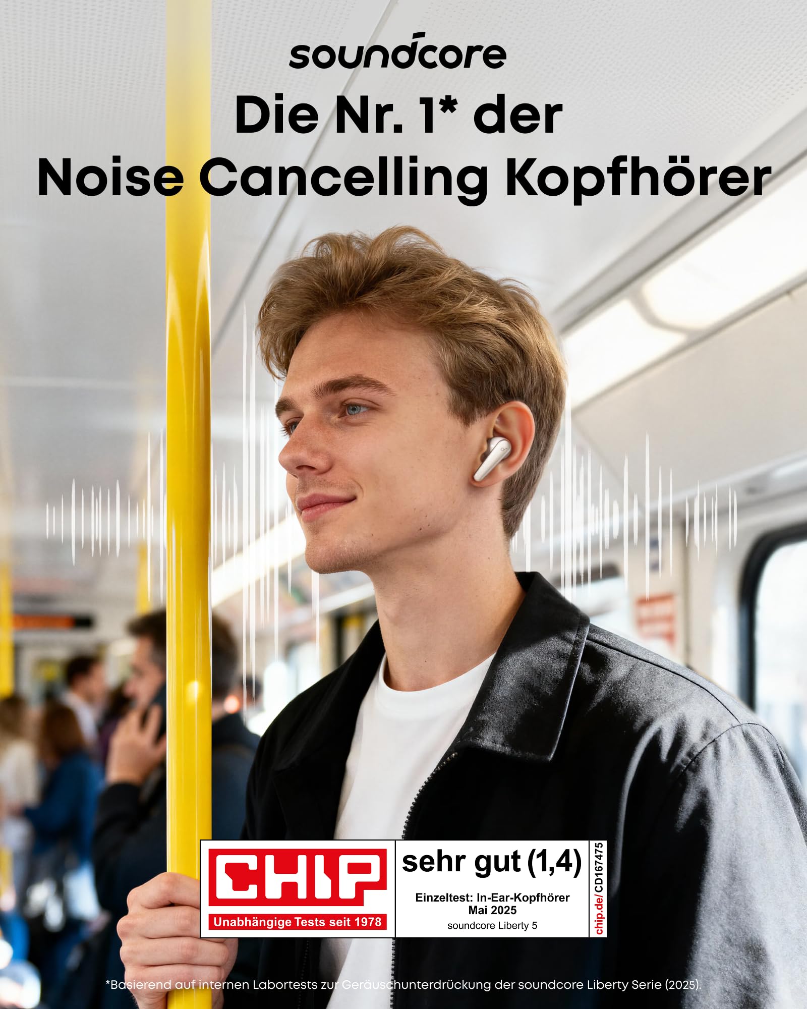 soundcore Liberty 5 by Anker, kabellose Earbuds mit Noise Cancelling, 2X stärkere Stimmreduktion, ANC in Echtzeit, Schnellladen, Dolby Audio, klare KI-Telefonate mit 6 Mics, Lange Akkulaufzeit 2