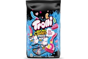 Trolli Sour Brite Crawler Minis Exchange Packs, Gummy Worm Candy, Valentine's Day Candy, 24 count