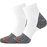 Merrell unisex-adult Men's and Women's Cotton Safety Work Ankle Socks - 2 Pairs - Breathable Blister Prevention