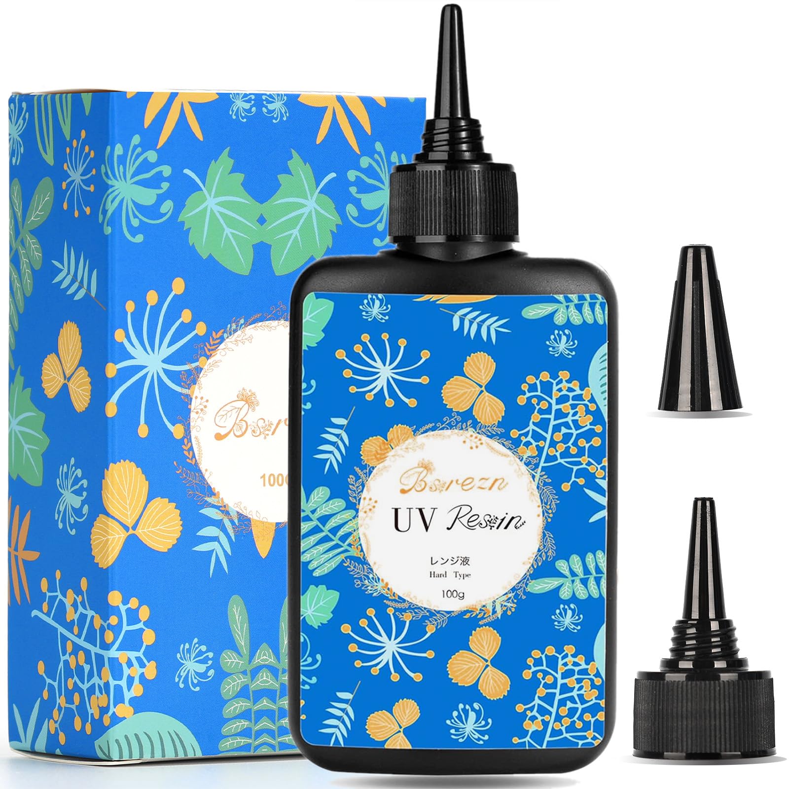 Bsrezn UV Resin Hard, 100g Crystal Clear UV Cure Resin, Low Viscosity&Low Ordor Resin UV for Jewellery Making, Keyring, Casting and Coating, DIY Crafts