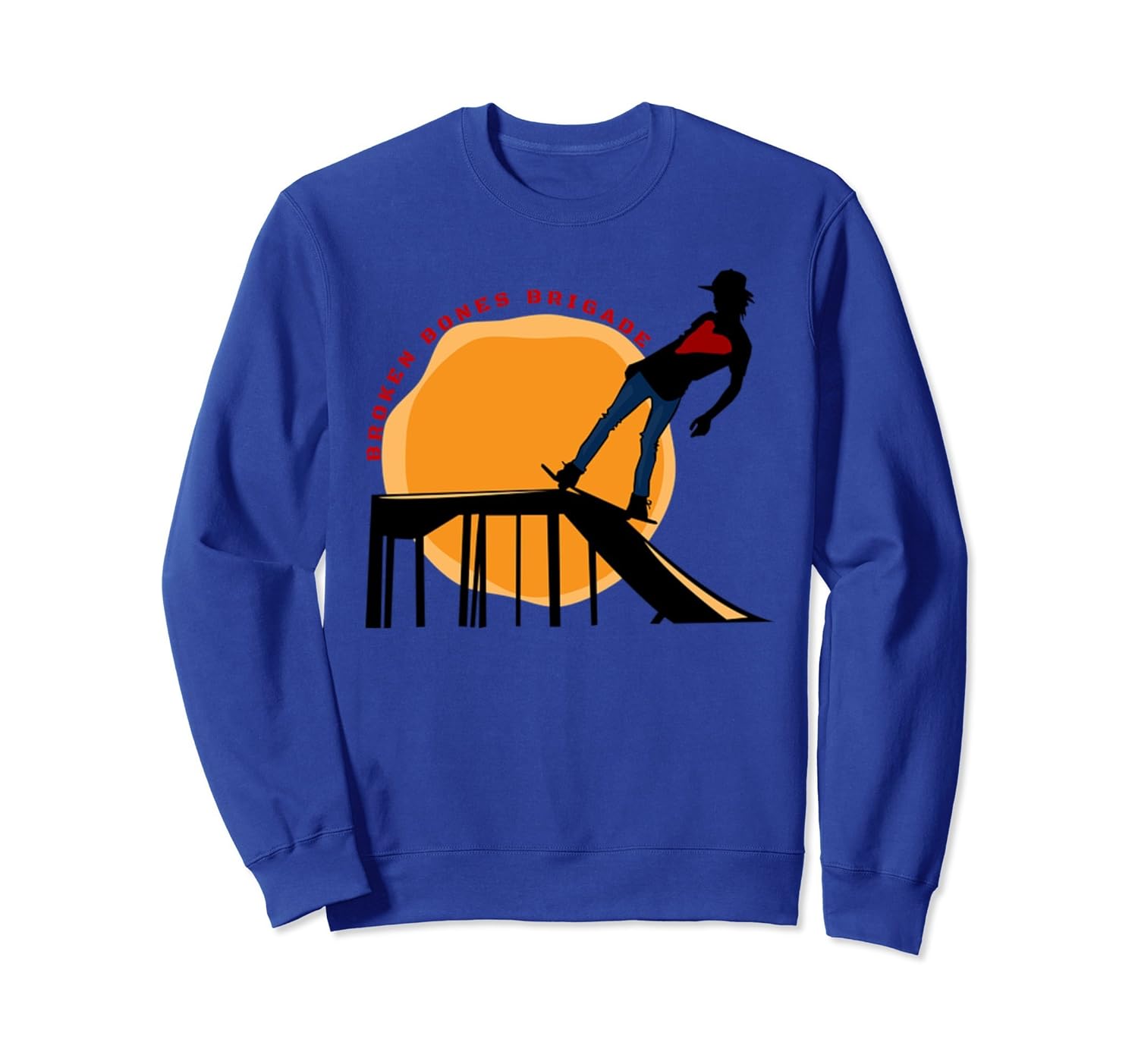 Broken Bones Brigade Skateboard Ramps Ollies Sweatshirts-Rose