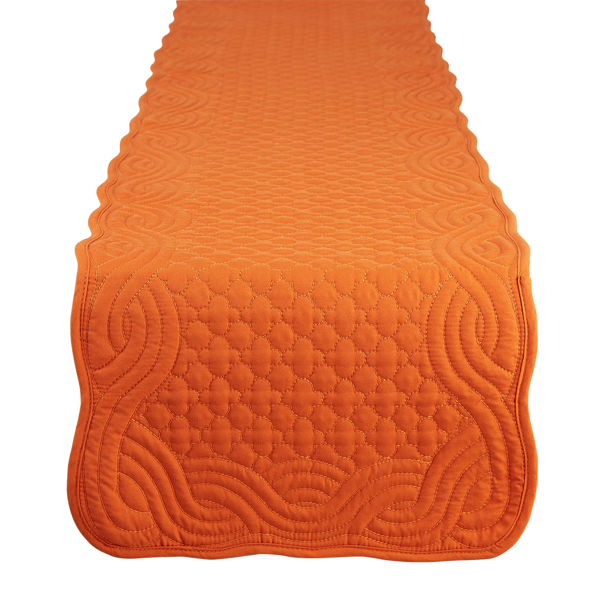 DII Quilted Farmhouse Collection Tabletop, Table Runner, 13x72, Pumpkin Spice — image 1