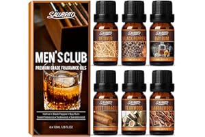 SALUBRITO Men’s Club Essential Oils Set, Woody Fragrance Oil For Diffuser, Soap, Candle Making - Sandalwood, Teakwood, Sweet 