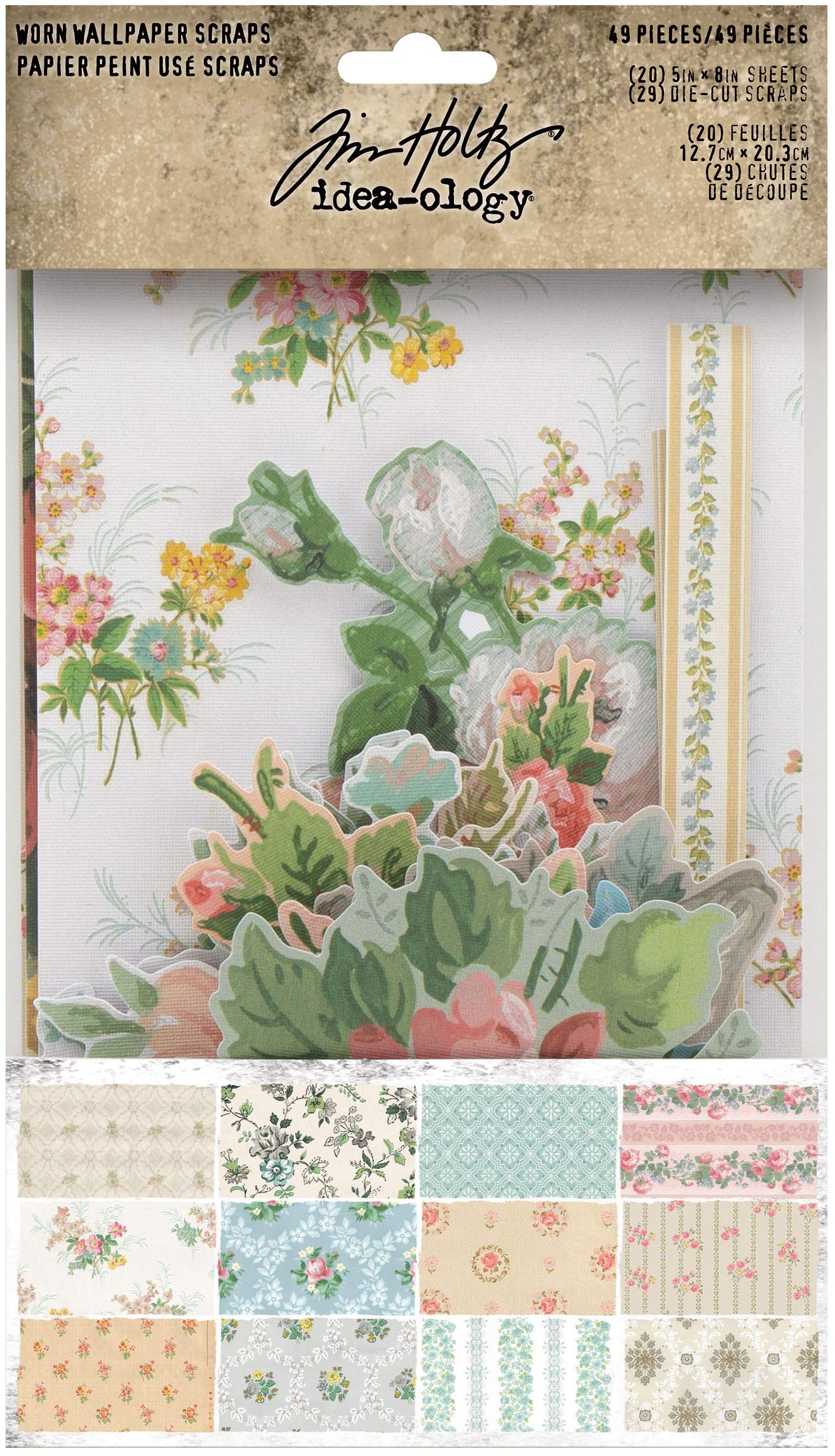 Advantus Idea-ology Tim Holtz Worn Wallpaper Scraps