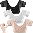 Zhanmai 3 Pcs Underarm Sweat Vest Armpit Sweat Proof Pads for Under Armpits Sweat Underarm Sweat Proof Pads for Women(Large,White, Black, Beige)