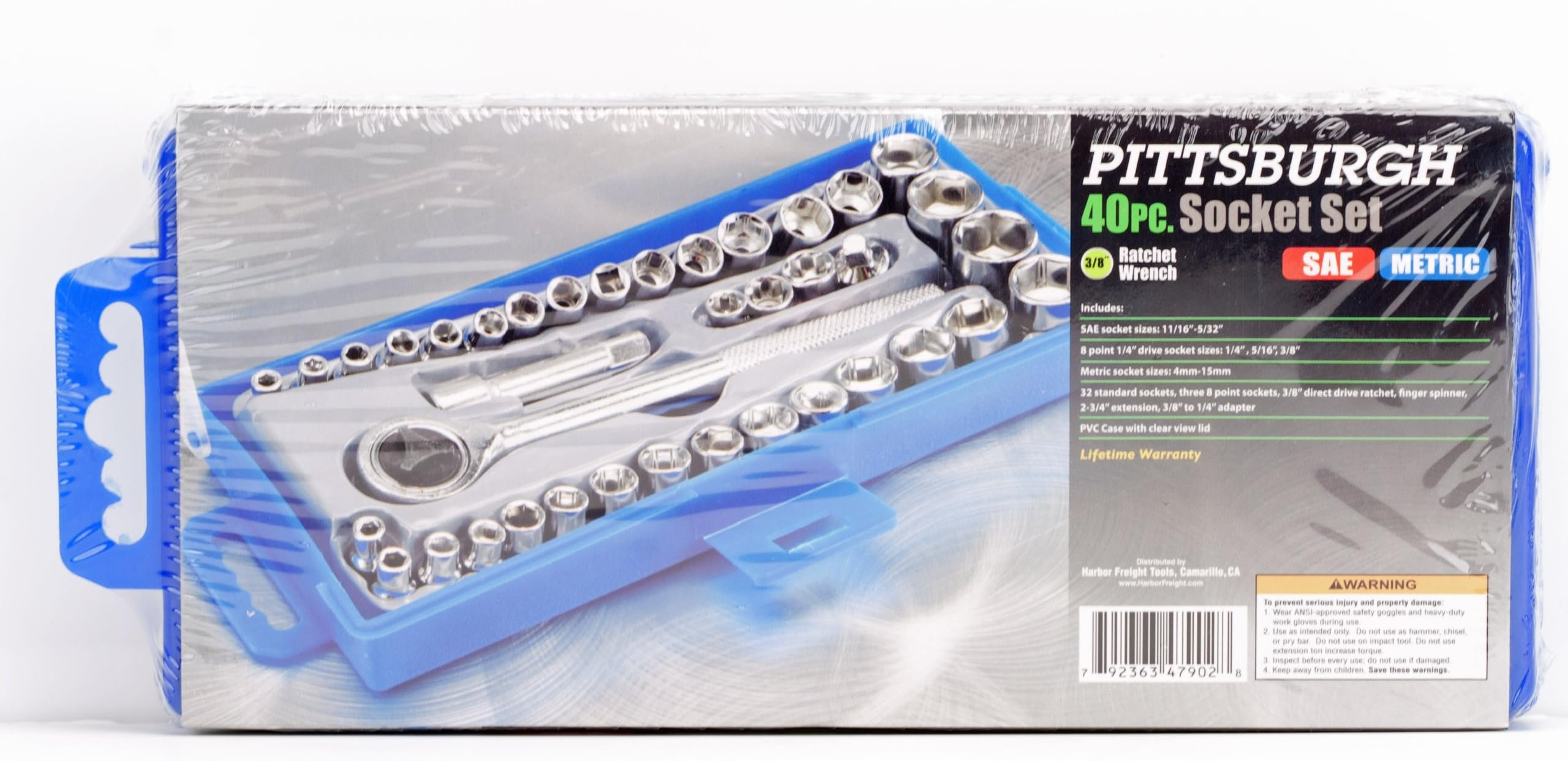 40 Piece Drive Socket Set With 3/8 Drive Ratchet