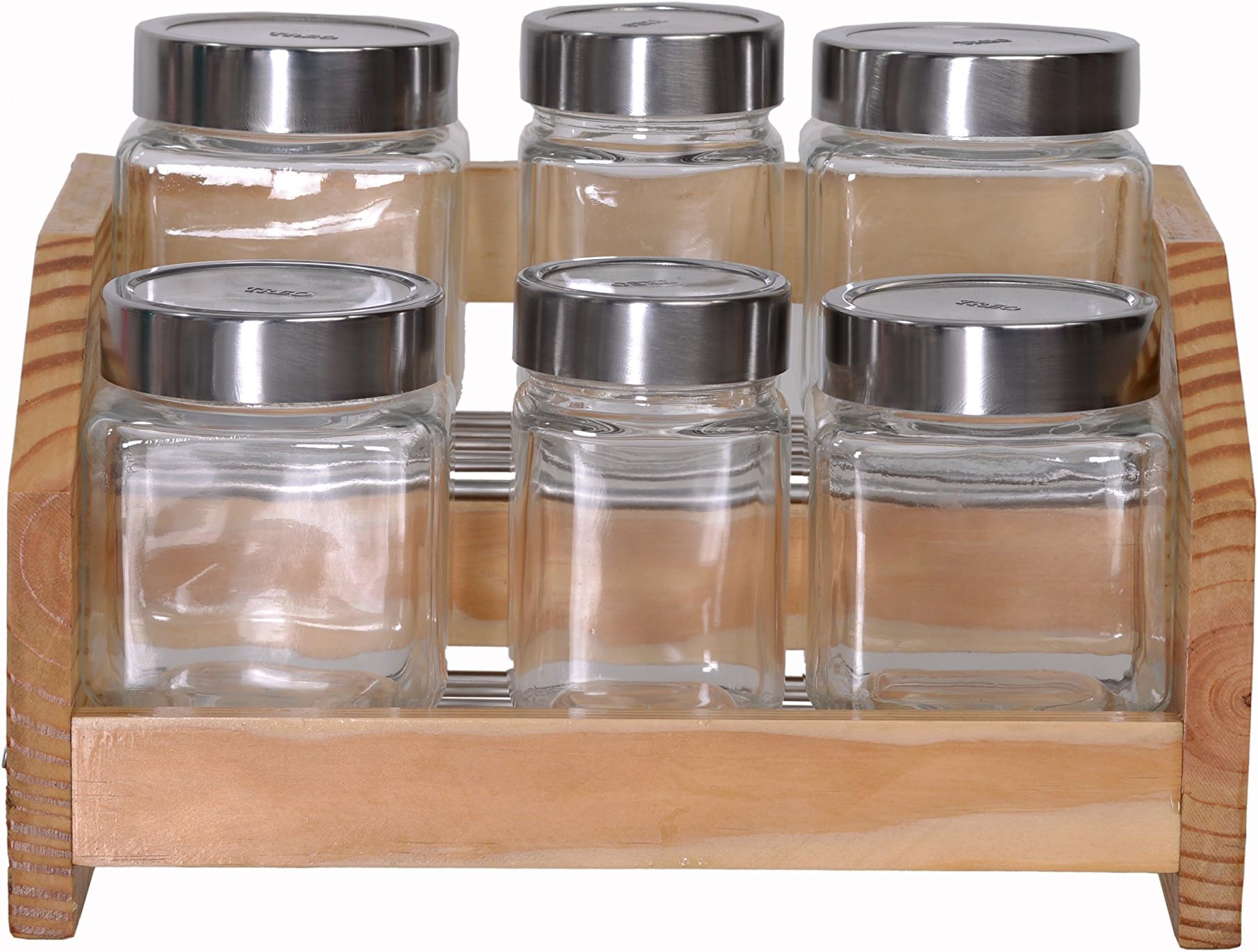 Sakshi Enterprises Wooden Rack/Storage Organizer for Spice Jar, Can, Bottle and More (Wood Brown)