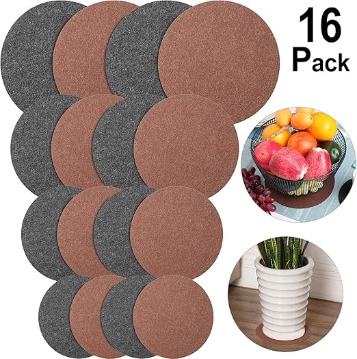 16 Pieces Reversible Round Plant Coaster Plant Mat
