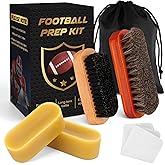 Luxiv 6Pcs Football Prep Kit, 6 in 1 Football Wax for Improved Tack Leather Football Conditioning Set for Enhanced Grip with Soft Horsehair Brush, Hard Hog Bristle Brush, 2 Waxes, Clean Cloth, Bag