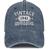 80th Birthday Gifts for Women Man Mom Vintage 1945 Hat Embroidered Baseball Cap