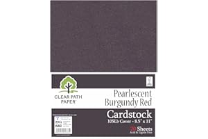 Pearlescent Burgundy Red Cardstock - 8.5 x 11/21.6cm x 28cm - 105Lb Cover / 285gsm - 20 Sheets - Clear Path Paper