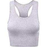 HATOPANTS Women Sleeveless Racerback Crop Camisole Tank Tops Cotton Basic Shirts