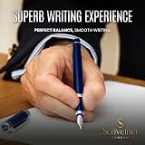 Scriveiner Blue Lacquer Fountain Pen with Chrome Finish Nib Medium Gift view 4