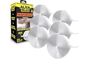 ALIEN TAPE Alien Draft Seal Transparent Silicone Seal Strip Anti-Draft Adhesive and Flexible Flap to Seal Gaps Around Doors Showers and Windows Weather Stripping Insulator Tape As Seen On TV Set of 2 (6 Rolls)