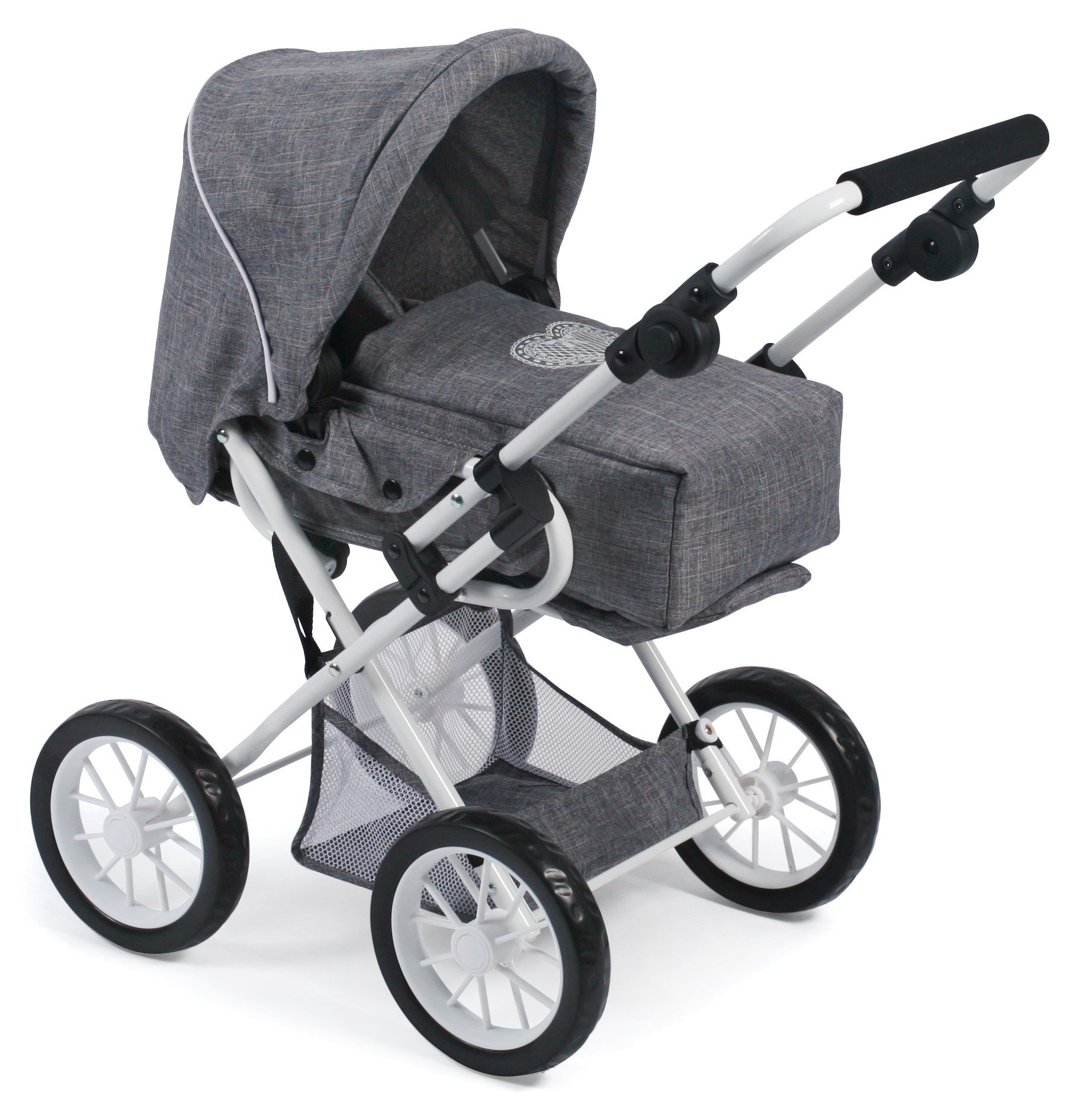 Bayer Chic 2000 560 76 COMBI Doll's Pram Leni, jeans grey