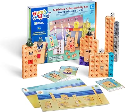 Learning Resources Numberblocks MathLink Cubes 21–30 Activity Set